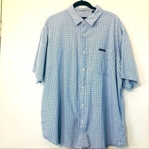 Nautica Blue/White Checkered Shirt Sleeve Button Down- Size XXL